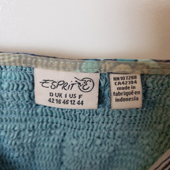 Esprit Floral Tank Top Blouse Tie Waist Crossover - Picture 3 of 8